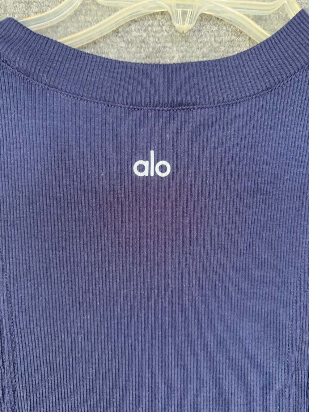 Alo Yoga Ribbed Muscle Tank Top Navy Blue - Picture 3 of 5